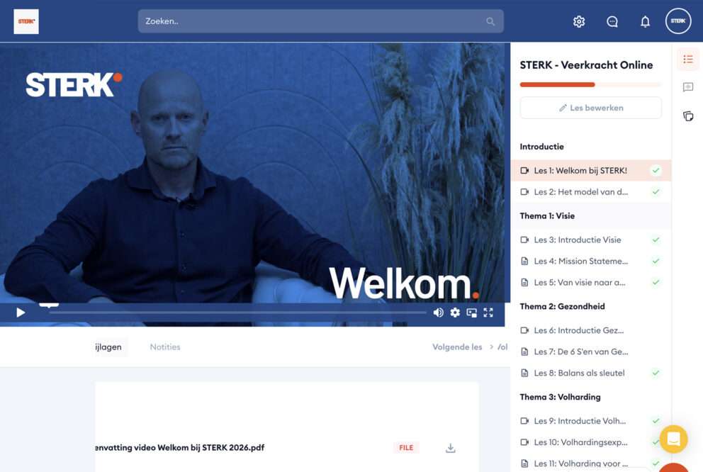 Kijkje in the Huddle leeromgeving van Sterk Veerkracht online